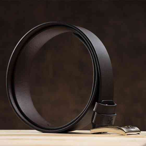 Чоловічий елітний шкіряний ремінь GRANDE PELLE 00776 Коричневий Київ