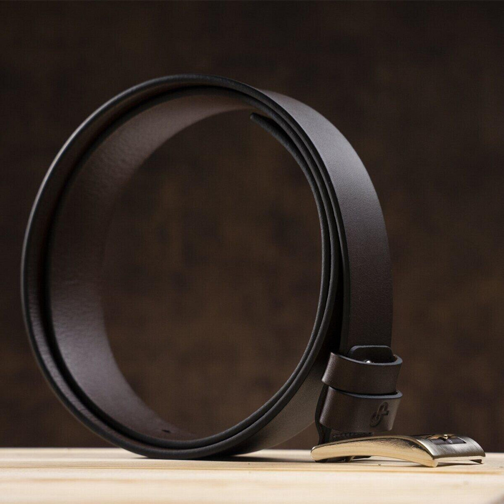 Мужской элитный кожаный ремень GRANDE PELLE 00776 Коричневый Киев - изображение 3