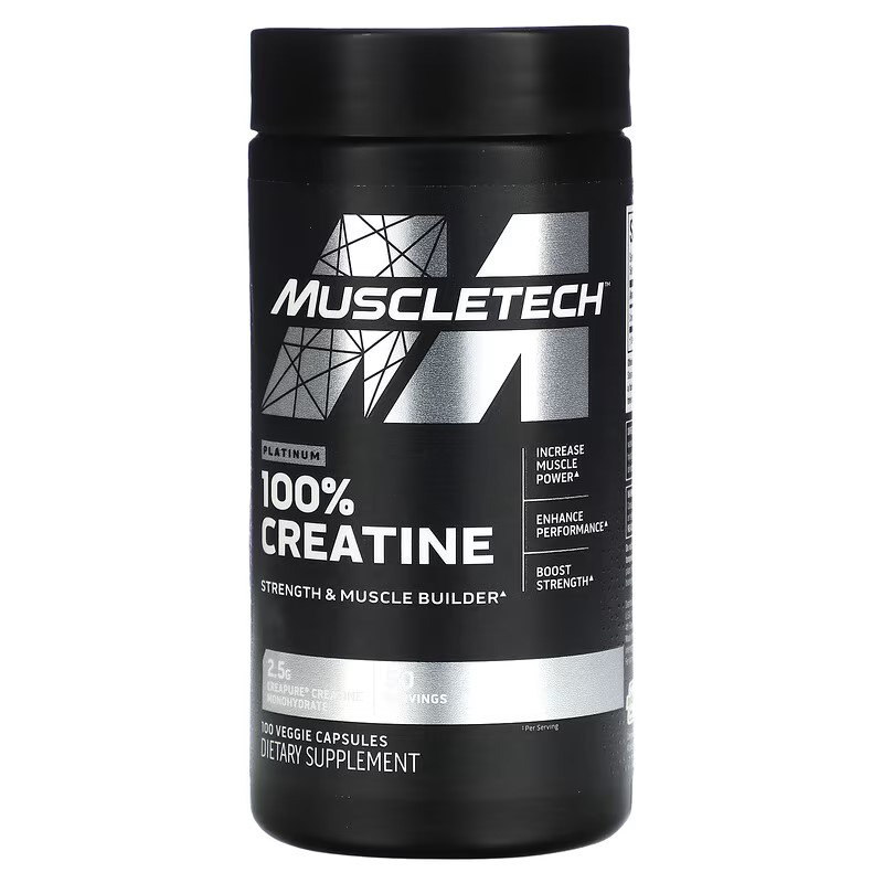 Креатин моногідрат MuscleTech Platinum 100% Creatine, 100 рослинних капсул Луцьк - фото 1