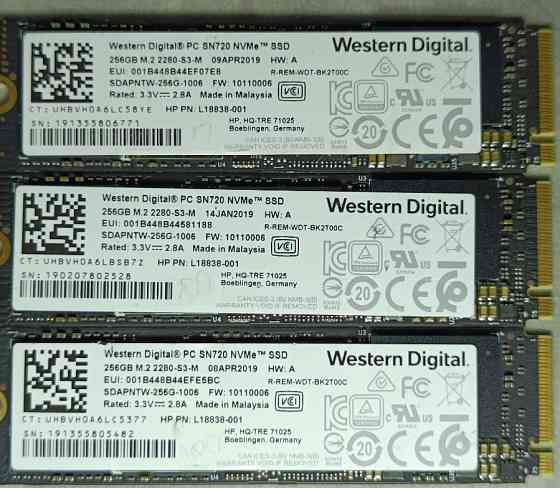 НОВІ! SSD диск Western Digital SN720 256GB M2 NVMe 2280 PCIe 3.0 V 100% здоровя! Харків