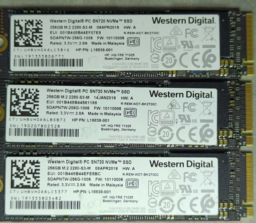 НОВІ! SSD диск Western Digital SN720 256GB M2 NVMe 2280 PCIe 3.0 V 100% здоровя! Харків - фото 6