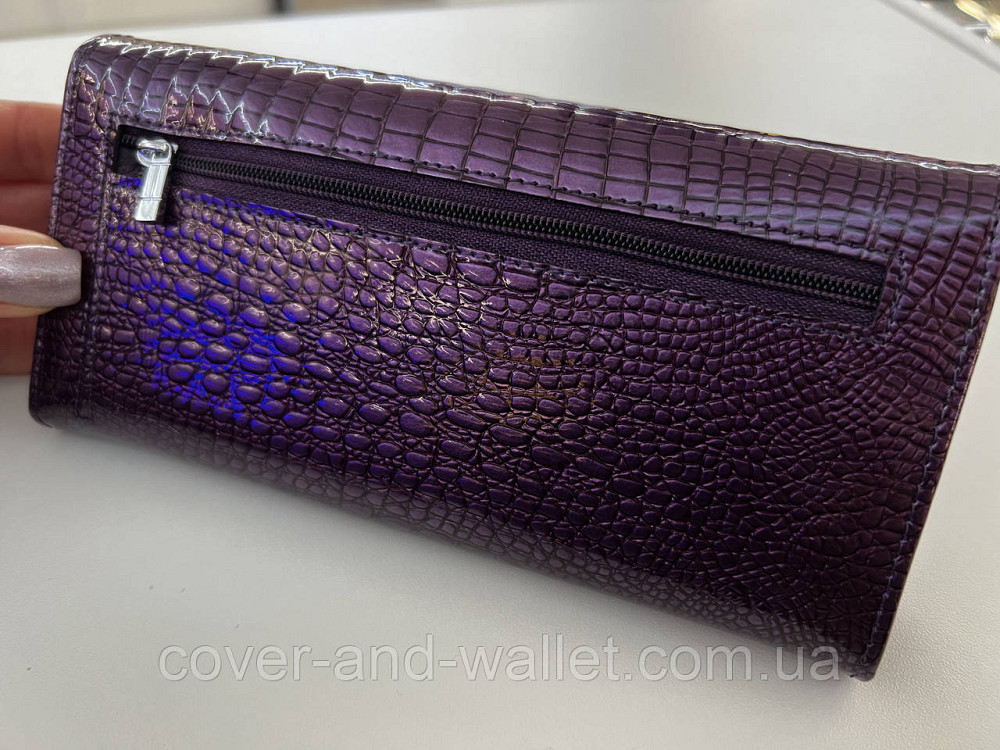Фиолетовый женский кошелек из натуральной лаковой кожи Hassion AE 501 Киев - изображение 5