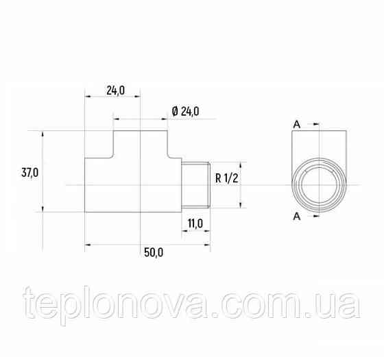 Трійник NAVIN для під'єднання ТЕНа, 1/2", хром Чернівці