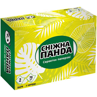 Салфетки косметические Сніжна Панда 2 слоя 70 шт. (4820183971203) Винница - изображение 1