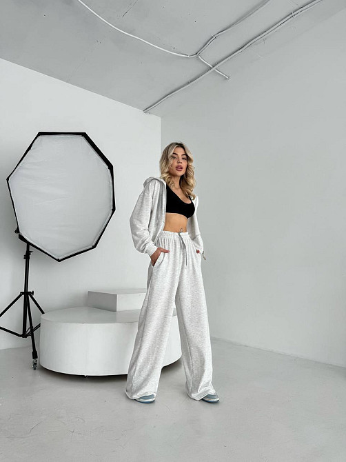 Жіночий прогулянковий костюм-двійка: кофта та штани турецька двонитка Меланж, 46/48 Одеса - фото 3