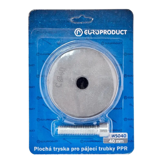 Насадка плоска для паяльника EUROPRODUCT EP.WS040 PPR труб 40 mm (EP6101) Київ