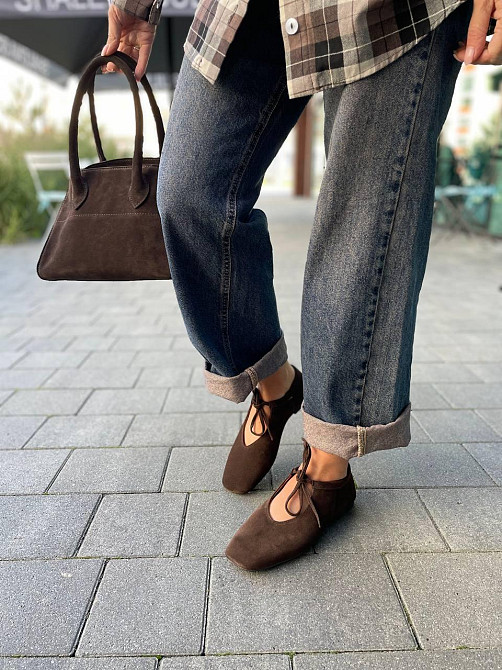 SEE SEVEN Балетки жіночі SEE SEVEN 1770 шоколадні (весна-осінь, замша натуральна) (5848) Коломия - фото 7