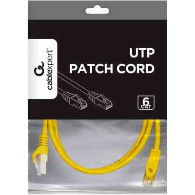 Патч-корд 1.5м UTP cat 6 CCA yellow Cablexpert (PP6U-1.5M/Y) Винница