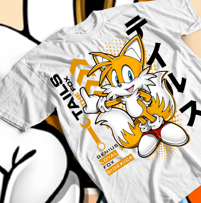 Футболка для хлопчика з аніме принтом Таілс Фокс Схадов Хедгехог оверсайз (зріст від 165 до 180) Чорний AnimeJ0065m Дніпро - фото 1