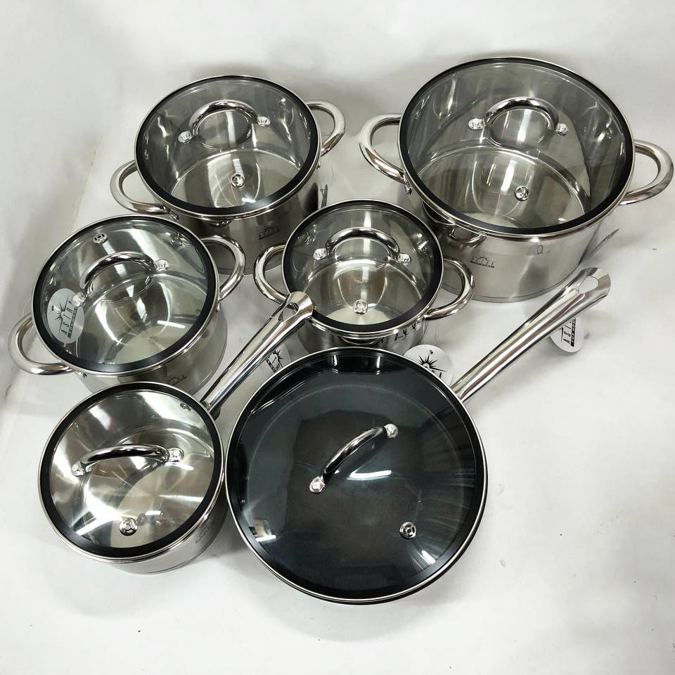 Набір каструль для електронної плити 12 предметов ASTRA A-2412, Набір якісних каструль QE-76 Львів - фото 3