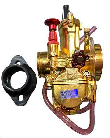 Карбюратор мотоцикл 4T CB/CG PWK 30 с переходником на МТ , Урал , ИЖ , Минск ручной подсос + жиклёры + игла (золотой) Мукачево