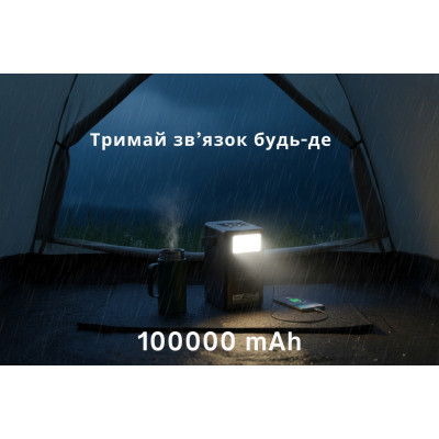 Батарея универсальная HOCO 100000mAh Endure 22.5W PD, QC, LED Lamp, Black (DB03 / 714721) Винница - изображение 7