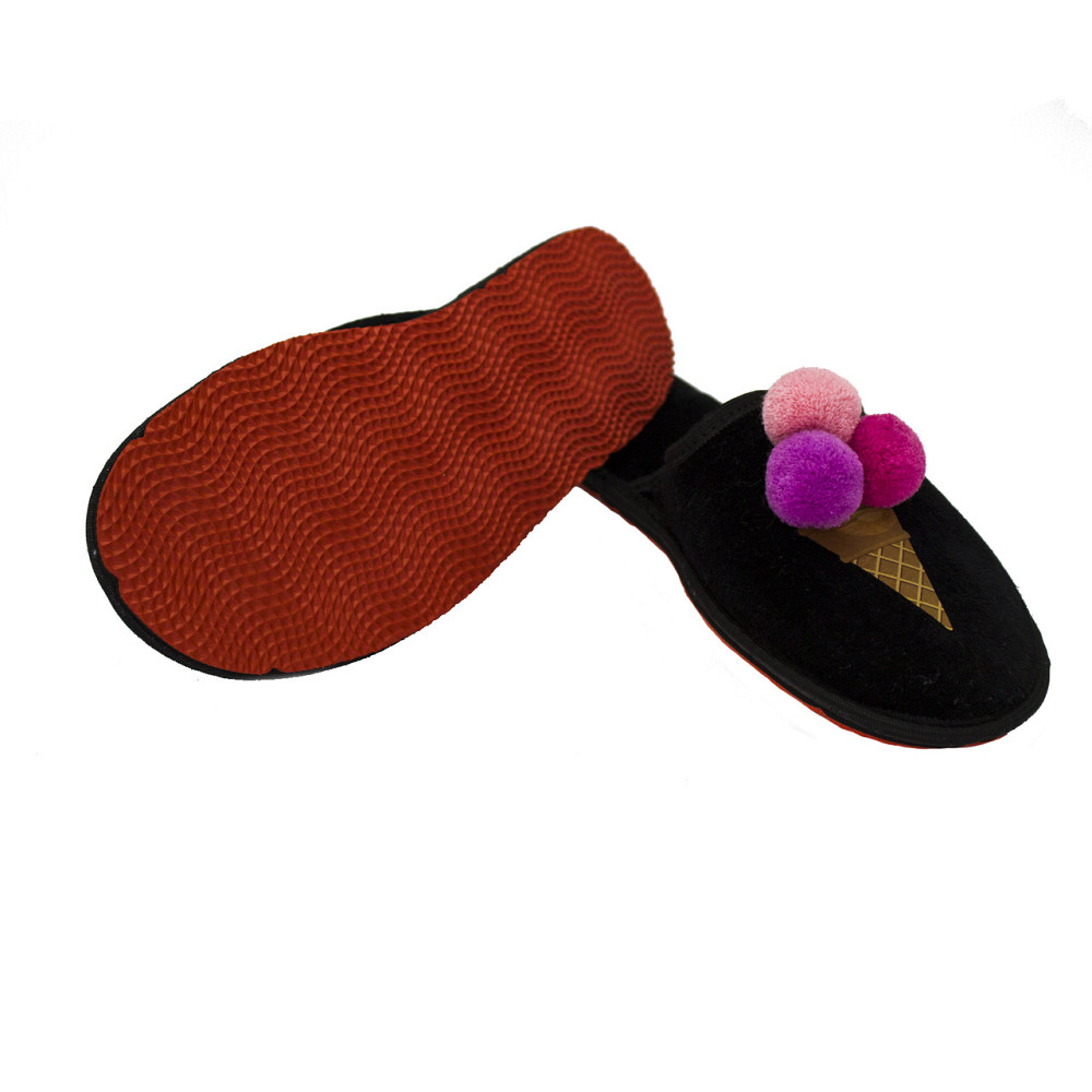 Тапочки женские домашние закрытые Мороженое, черный Одесса - изображение 3