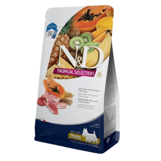 Сухой низькозерновий корм Farmina N&D Tropical Selection для дорослих собак дрібних порід з ягням і тропічними фруктами, 5 кг Київ