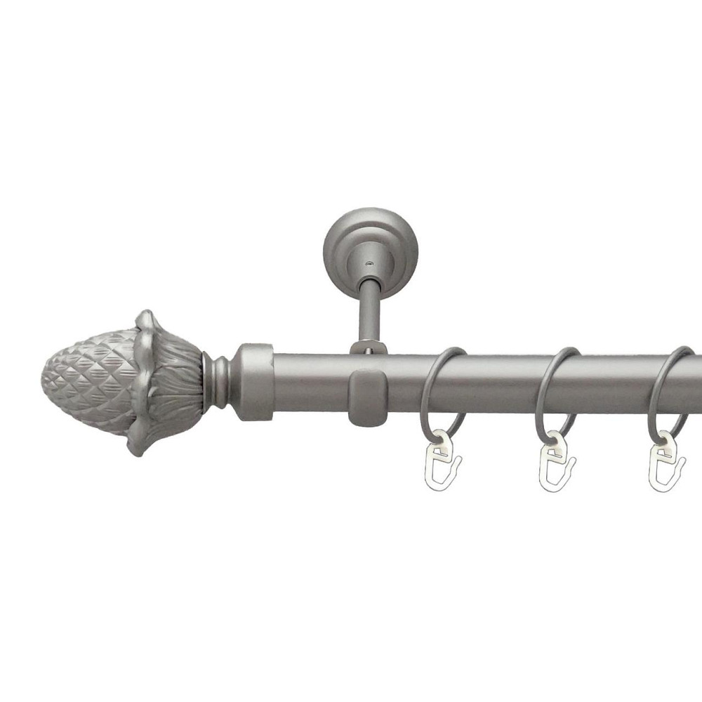 Карниз Orvit Цинара металевий однорядний відкритий гладка труба кільце металеве Сатин 25 мм 140 см Львов - изображение 1