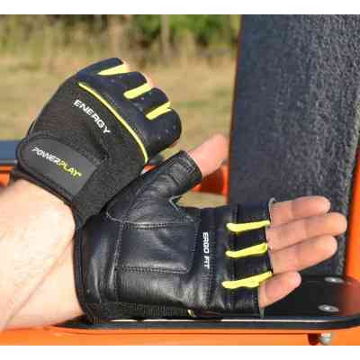 Перчатки для фитнеса PowerPlay 9058 Energy чорно-жовті M (PP_9058_M_Energy) Винница