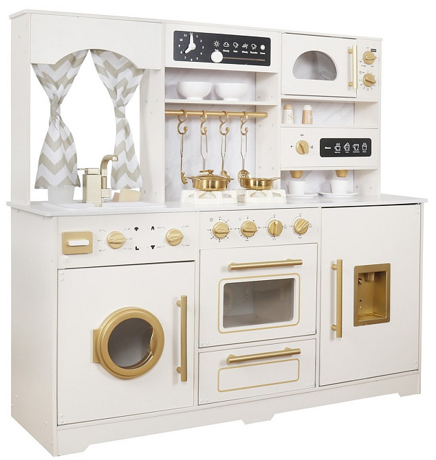 Дитяча дерев'яна ігрова кухня AVKO Равенна White, звукові та світлові ефекти (40010853) для дітей Київ - фото 1