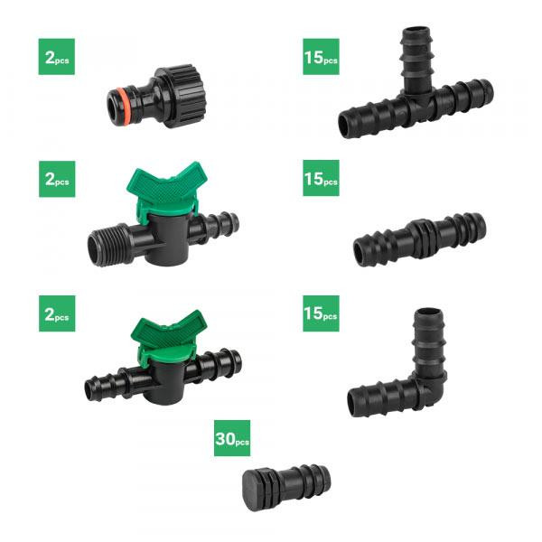 Набір аксесуарів для крапельного поливу,16мм, 81 шт., DSWA20-SET4 Київ - фото 2