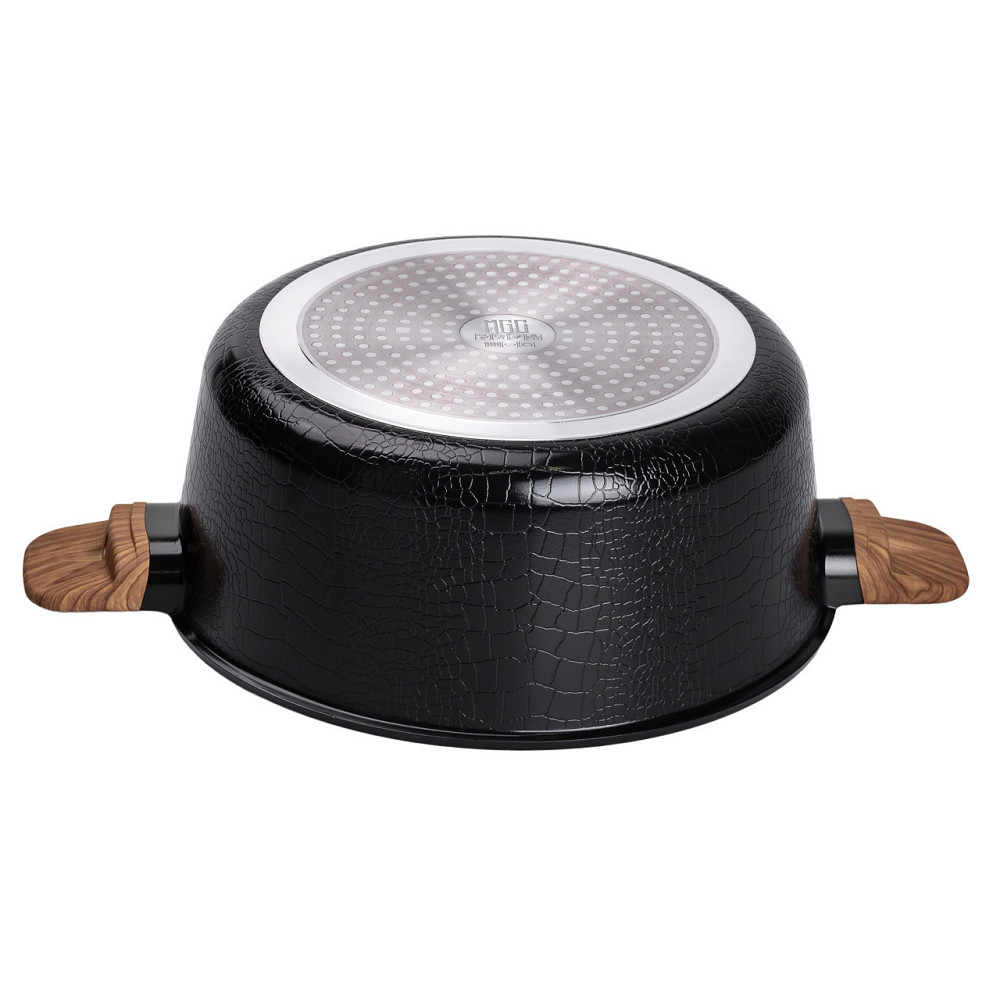 Алюминиевая кастрюля с керамическим антипригарным покрытием 7.7 л Ø 30 см черная MGC HP-4-455B Киев - изображение 3