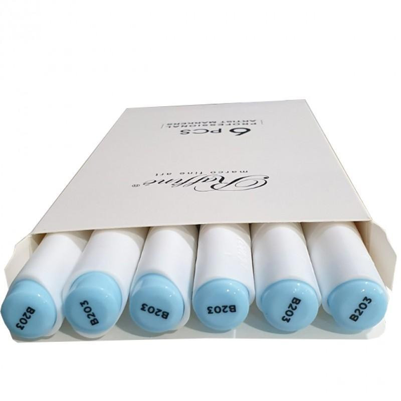 Скетч-маркер двосторонній "Marco" Raffine Pastel blue (B203) 7800-6CB, шт Київ - фото 1