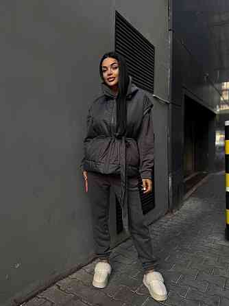 Женский теплый костюм тройка (жилетка+штаны+худи) Одесса