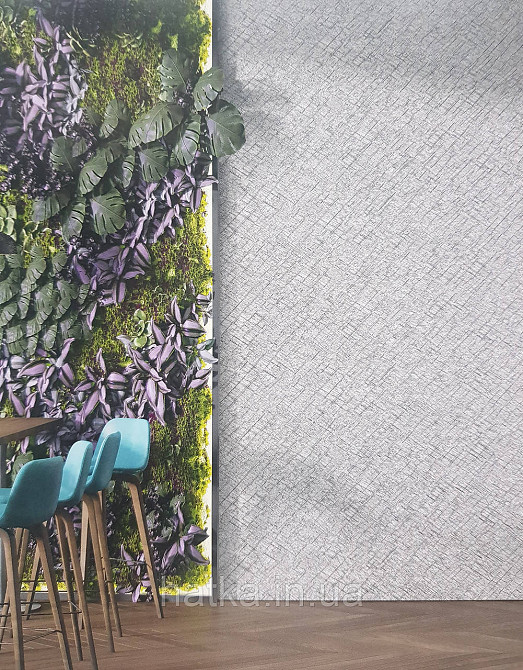 Шпалери вінілові на флізеліні гарячого тиснення DU&KA 1.06х10 вензель основа під штукатурку сірі коричневі Київ - фото 1