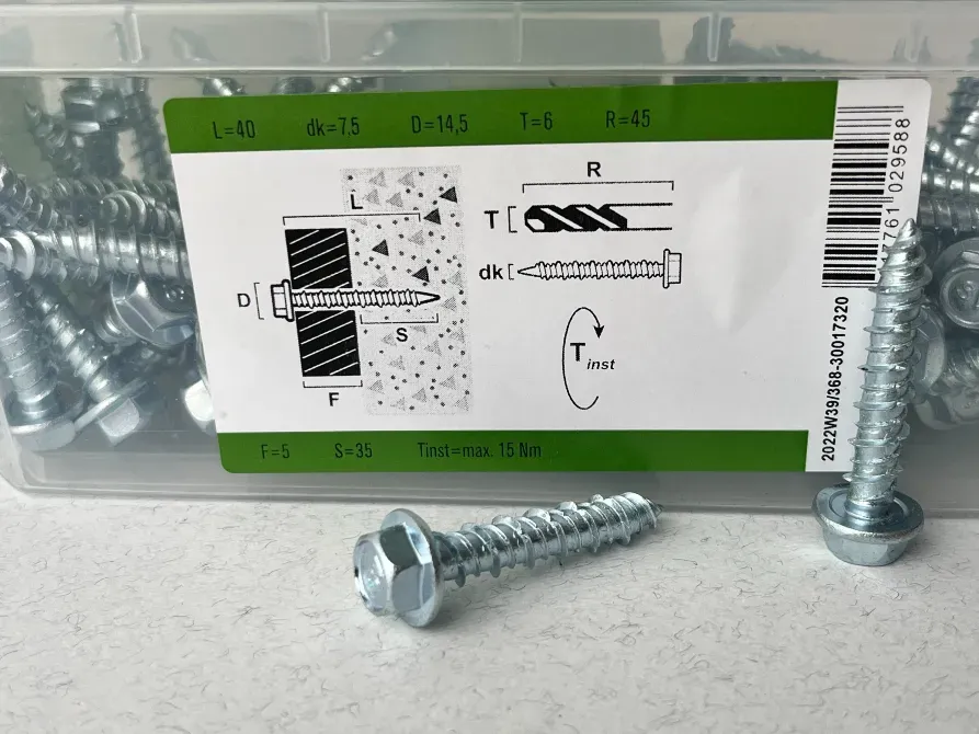 Шуруп для бетону Essve 7, 5(6)х40 Hex10 ( Арт. 105237) Кріплення без дюбеля. Київ - фото 8