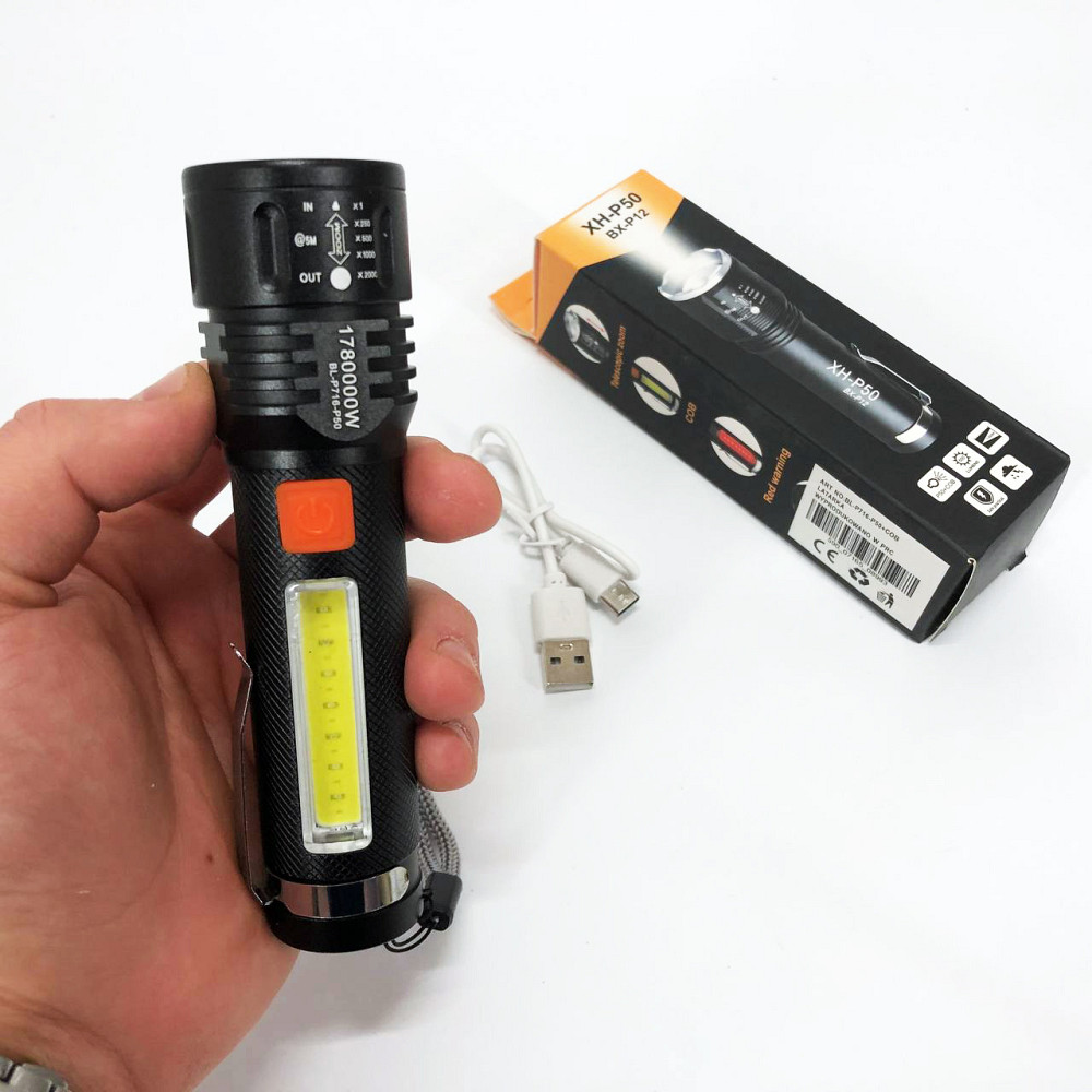 Тактичний ліхтар з діодом, Портативний ліхтар із функцією зарядки з регулюванням променя FW-27 Львів - фото 16