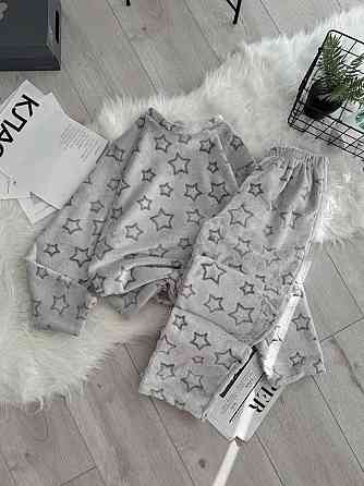 Жіноча тепла повсякденна домашня махрова піжама турецька  двостороння махра Одеса