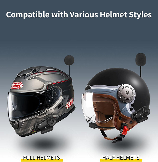 Мотогарнітура FODSPORTS FX8 з Bluetooth, шумозаглушенням, підтримка до 8 учасників, інтерком для мотоциклів до 1000м Київ - фото 7