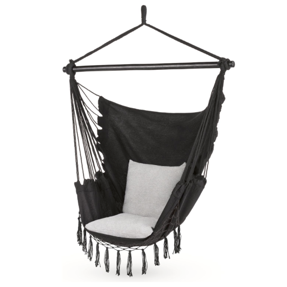 Бразильське крісло - гамак Outtec Boho XXL чорний Киев