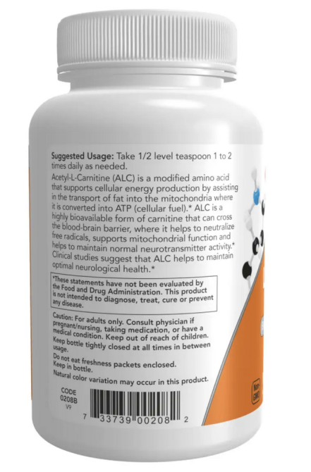 Ацетил-L-карнитин NOW foods Acetyl-L-Carnitine Pure Powder 85 грамм Киев - изображение 6