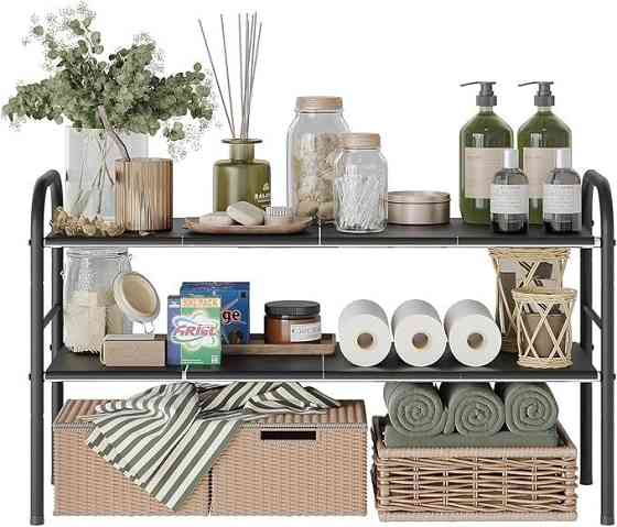 Полка для дома и кухни,прихожей, кладовки, ванной комнаты под раковину двухъярусная,трансформер,универсальная Каменец-Подольский