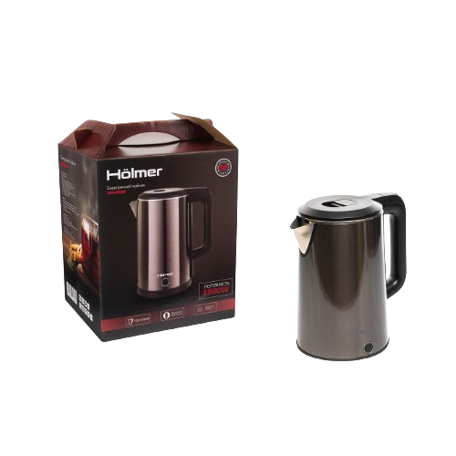 Електрочайник 1,8л 1500W нержавіюча сталь (диск) подвійні стінки HKS-220SS Holmer Житомир