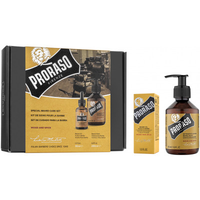 Набор косметики Proraso Wood & Spice для бороды Шампунь 200 мл + Масло 30 мл (8004395007455) Винница - изображение 1