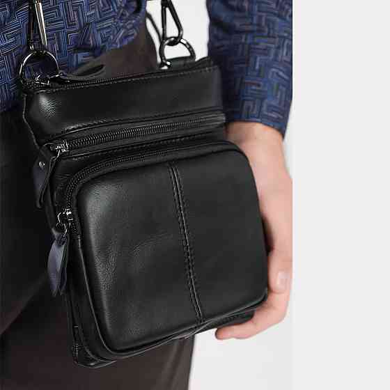 Мужская сумка из натуральной итальянской кожи флотар – 5 карманов, прочная фурнитура RW-38 Львов