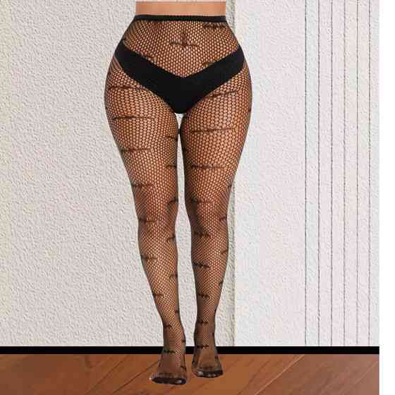 Колготки с летучими мышами сетка женские one size черный Киев