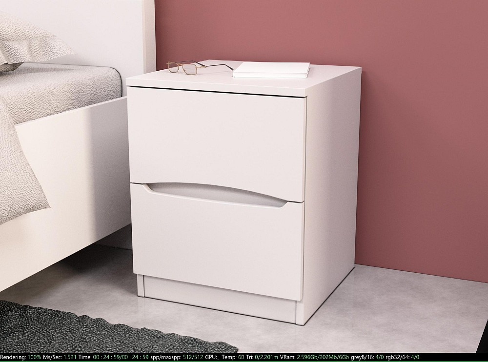 Тумба приліжкова Дельта, Білий, 400/400/500 Львів - фото 3