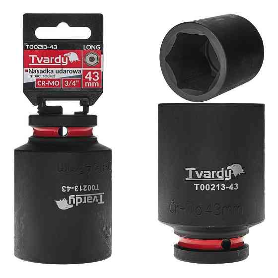 Головка ударна "Tvardy" з хром-молібденової сталі (Cr-Mo)  3/4"  6-гранна довга 43 мм Київ