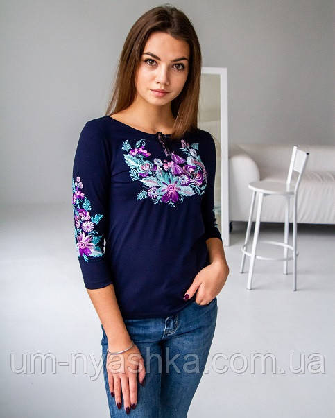 Жіноча трикотажна вишиванка петриківка Кривий Ріг - фото 1