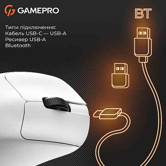 Миша бездротова GamePro Genesis Avenger White (GM096W) ( Білий ) Харків