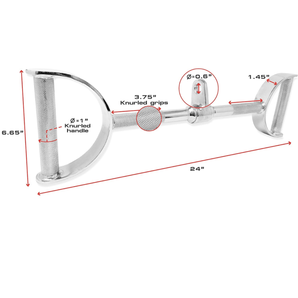 Ручка для верхньої тяги York Fitness 60см з паралельним хватом пряма, хром Киев - изображение 7