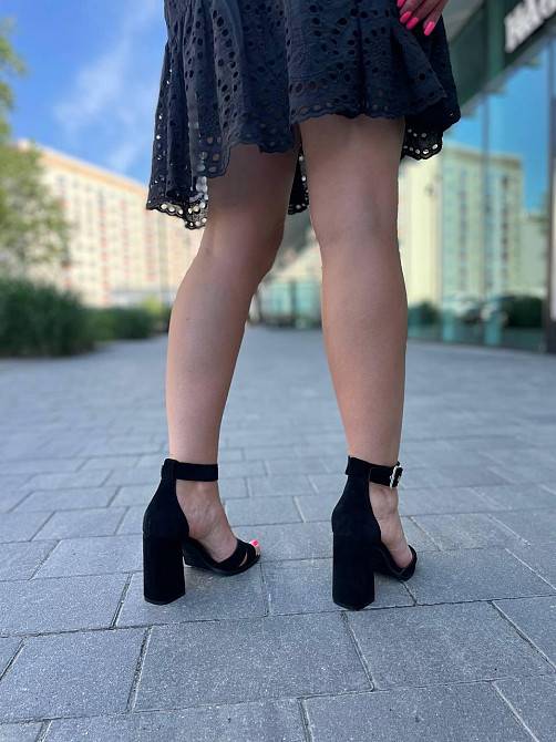 Nivelle Босоніжки жіночі чорні з натуральної замші NIVELLE 1895/9510-9548 на підборах / Зручні Коломыя - изображение 9