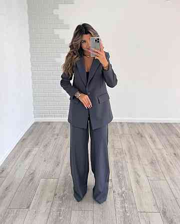 Женский стильный классический костюм двойка, костюмка Графит, 42/44 Одесса