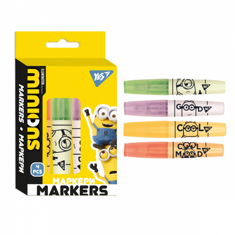 Маркер текстовий "YES" 390712 "Minions" в наборі, 4 шт., шт Київ - фото 1