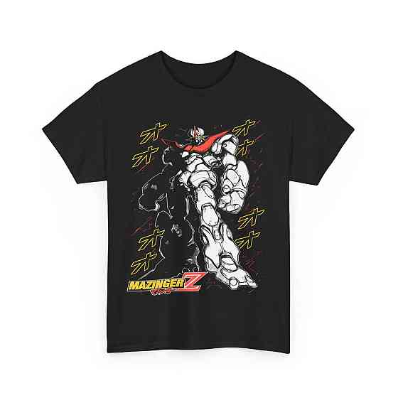Футболка для хлопчика з аніме принтом Мазінгер З Емброідеред Аніме оверсайз (зріст від 165 до 180) Чорний AnimeJ0204m Дніпро