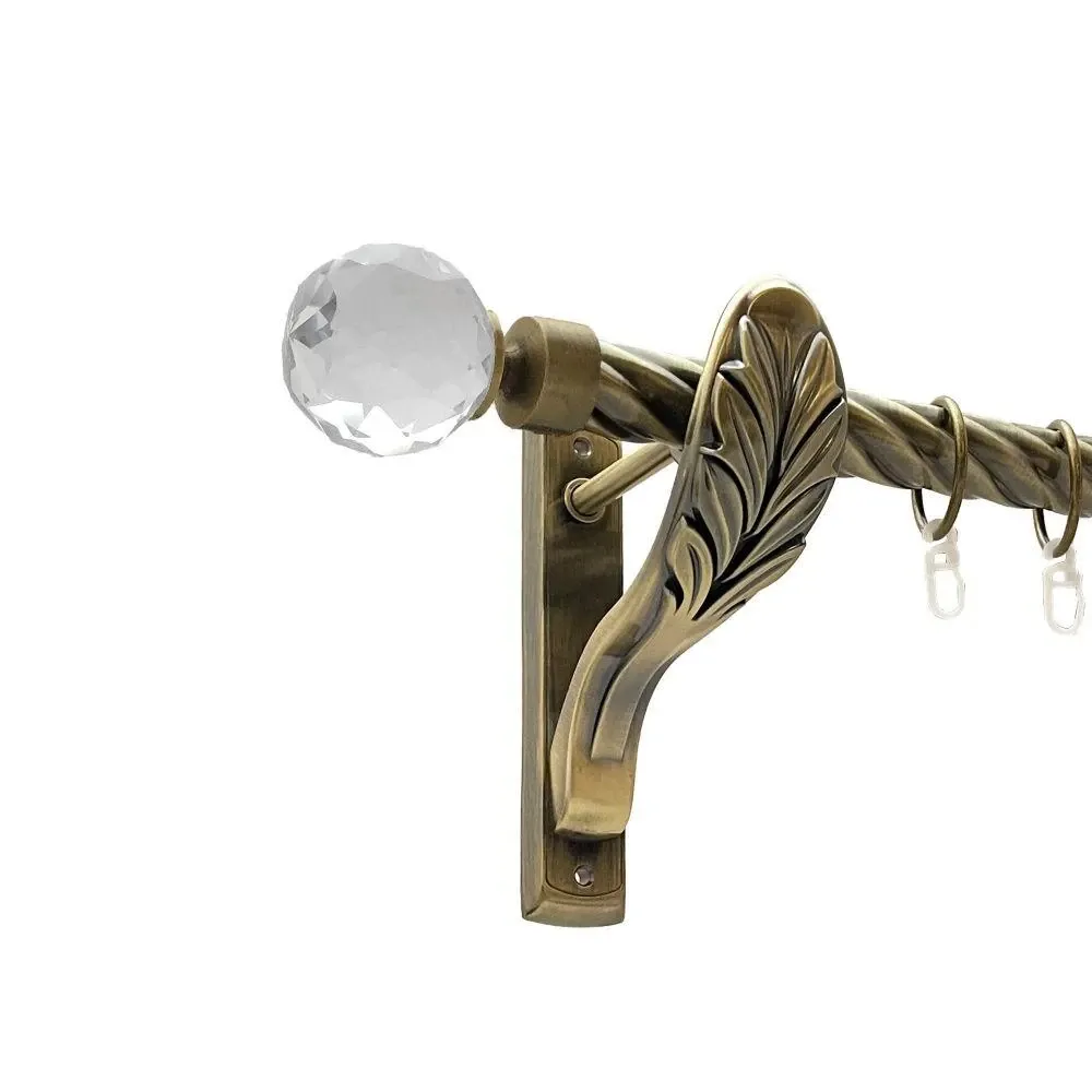 Карниз Orvit Люміера металевий однорядний ретро скручена труба кільце металеве Антик 25 мм 240 см Львов - изображение 1