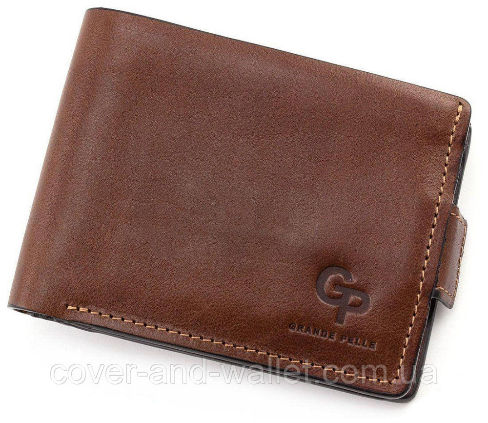 Солидный мужской кожаный кошелек на магнитах Grande Pelle Amico Киев - изображение 7