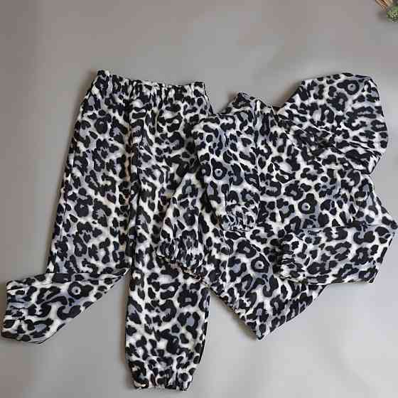 Теплий флісовий дитячий костюм лео сірий (худі з капюшоном + штани) 122 Кам'янець-Подільський