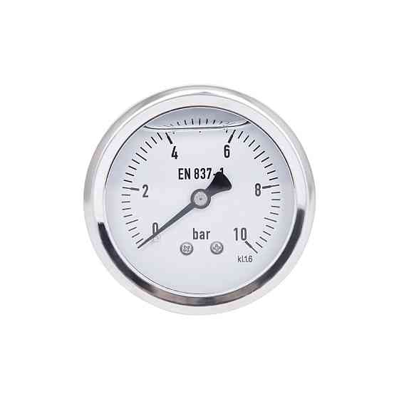 Манометр гліцериновий Thermo Alliance Forte d63 мм, 1/4"Н із заднім під'єднанням (латунь) 0–10 барів TAF171G10B Київ